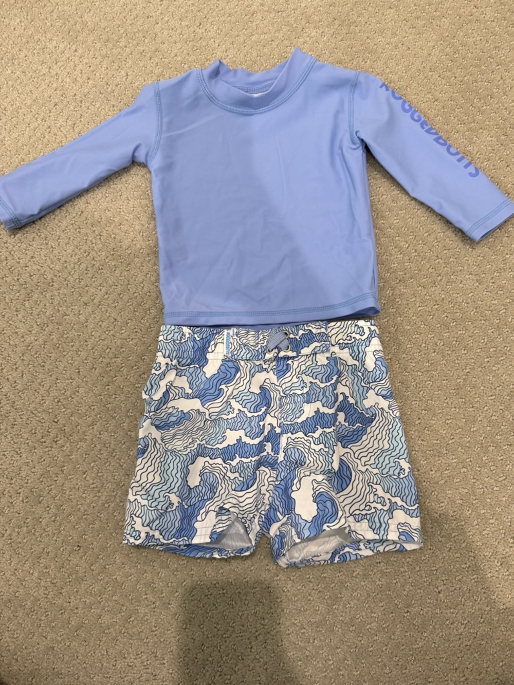 Rugged Butts Long-Sleeve Rash Guard with Swim Shorts